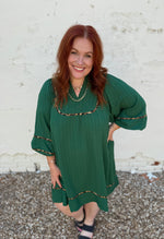 V-Neck Mandarin Collared Dress