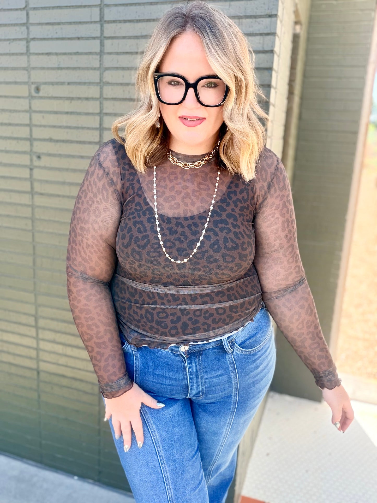 Kate Mesh Top- Coco Leopard