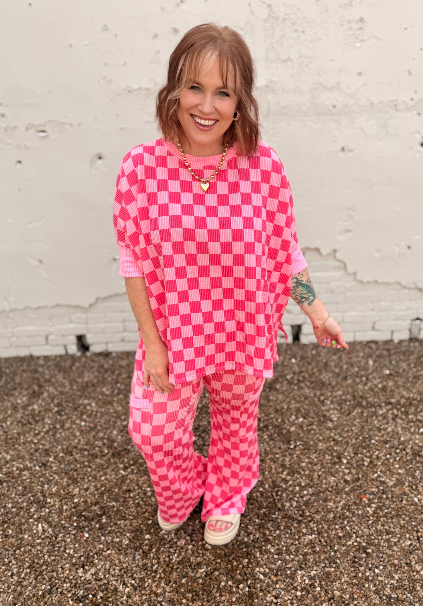 Lila Oversized Check Top