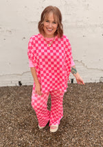 Lila Oversized Check Top