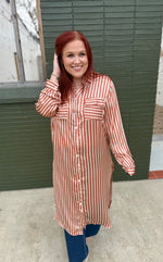 **DOORBUSTER** Sabrina Striped Button Down Midi Dress