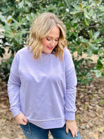 Belle French Terry Sweatshirt in Purple