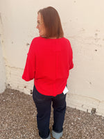 Darcy Red Knit Top