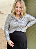 Life of the Party Shimmer Top in Silver