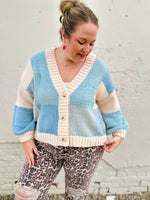Abby Blue Block Cardigan