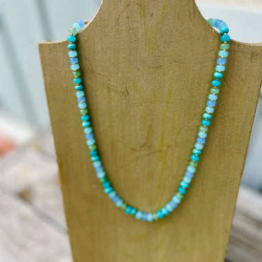 Candy Stone Beaded Necklace in Blue