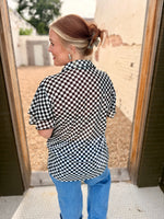 Mesh Checkered Button Down