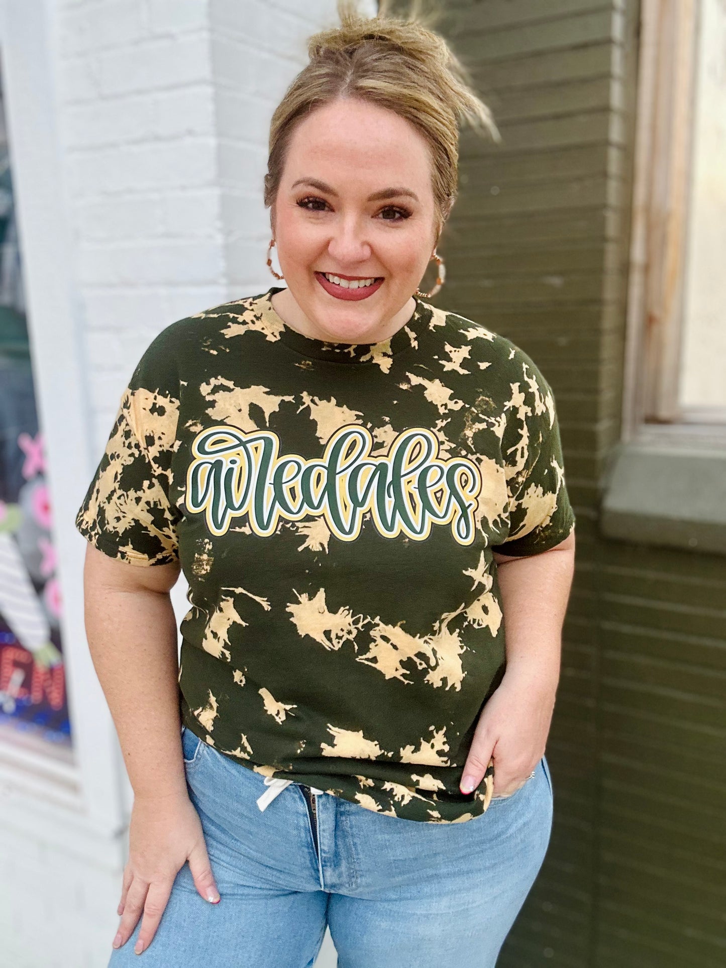 Airedale Script on Bleach Dyed Tee (Customizable!)