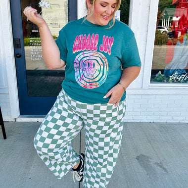 Olivia Checkered Barrel Pants