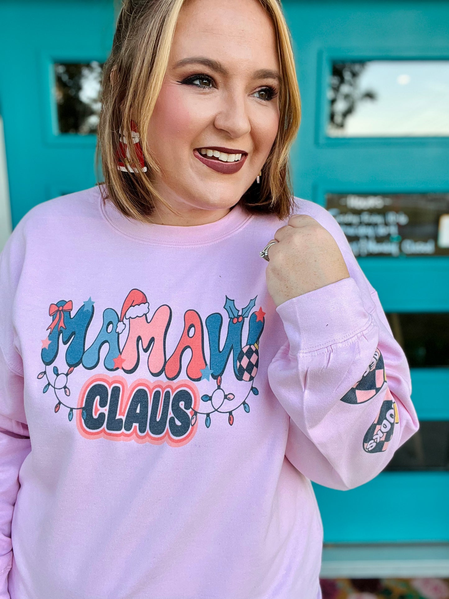 Custom Name “Claus” Sweatshirt with sleeve detail