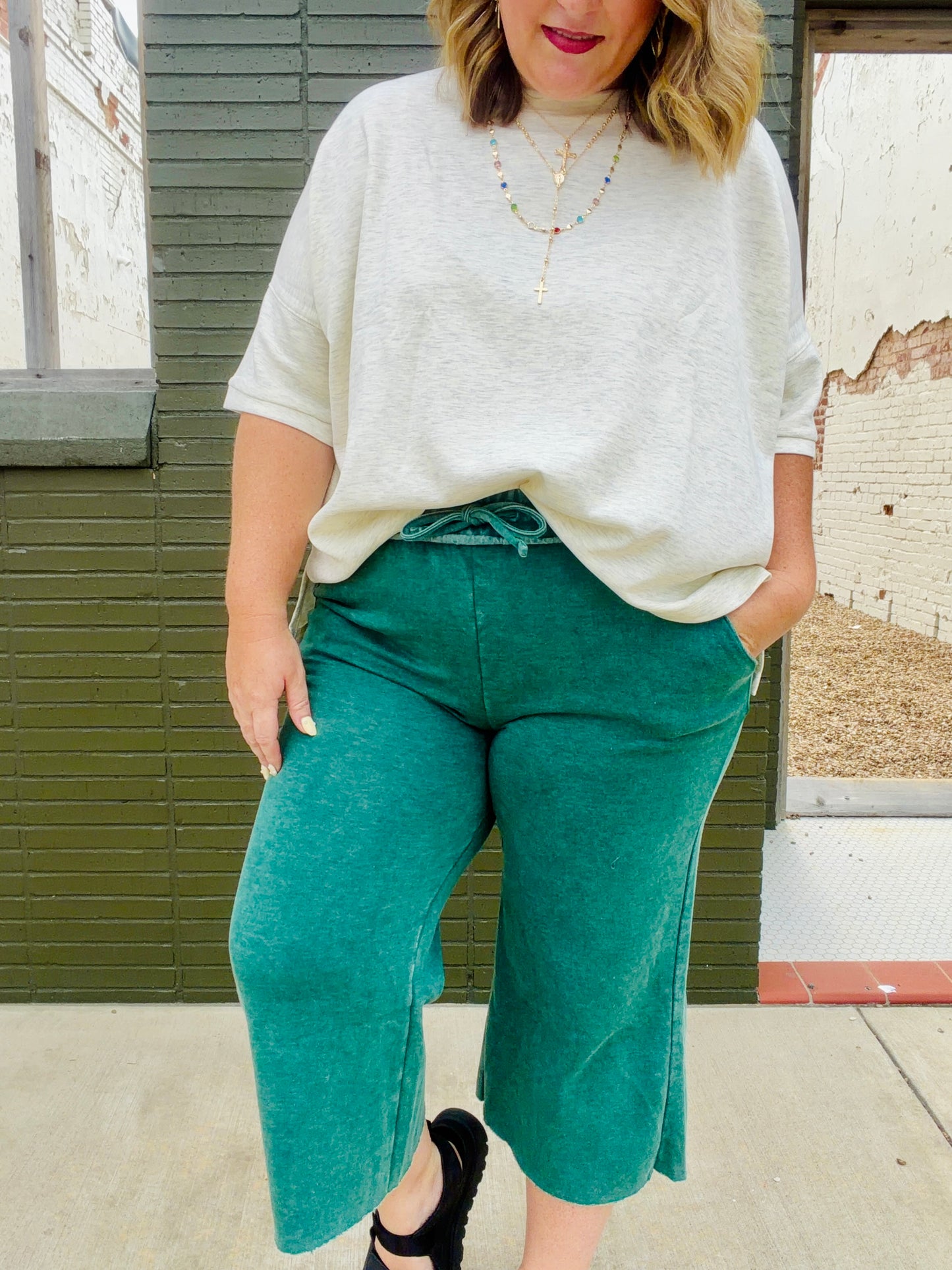 Perri Palazzo Acid Washed Pants