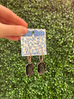 Square Crystal Hoops (multiple colors)