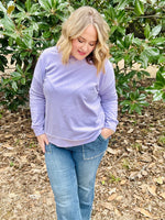 Belle French Terry Sweatshirt in Purple