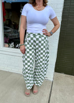 Olivia Checkered Barrel Pants