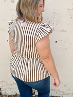 Sarah Striped Peplum Top