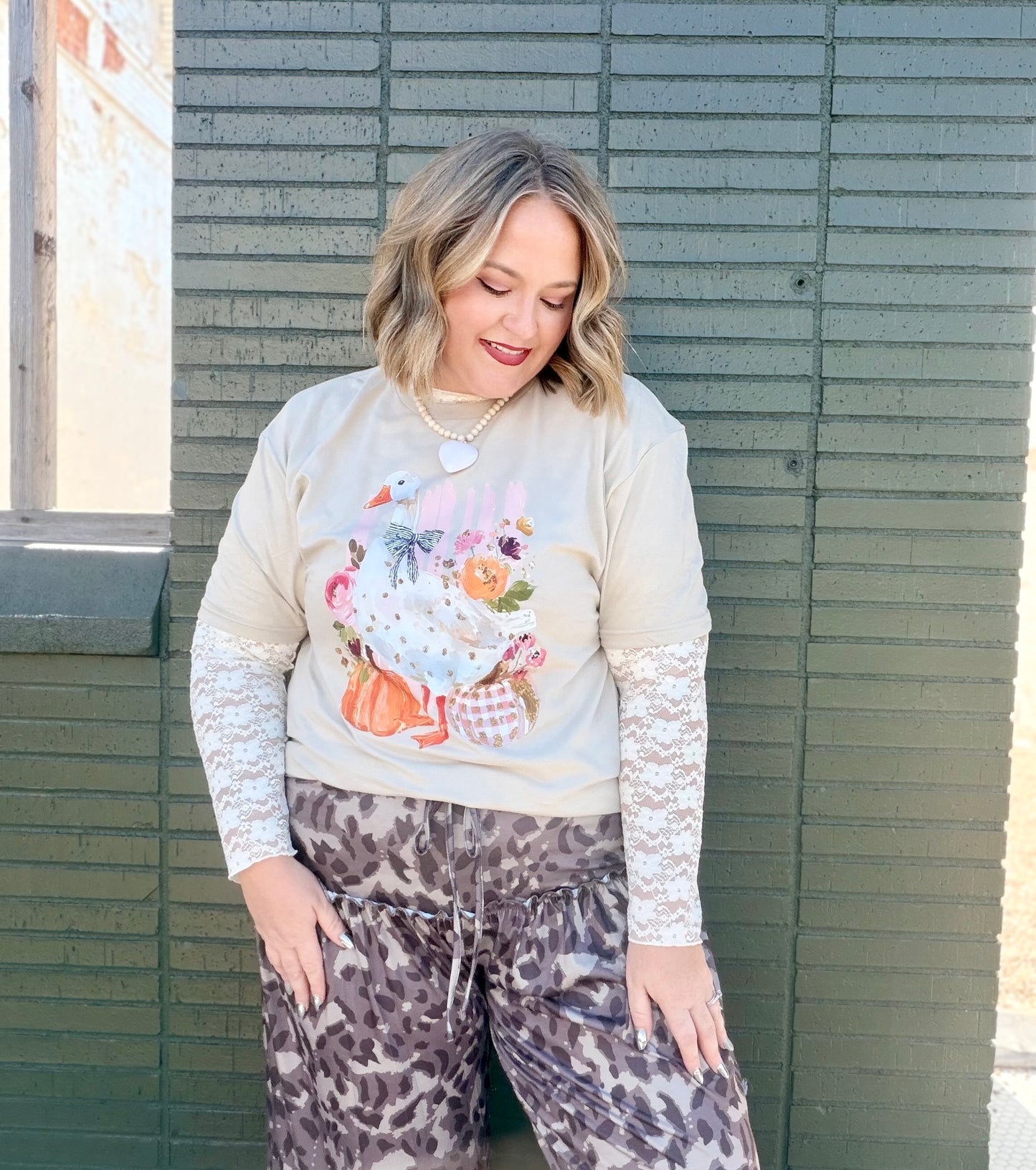 Fall Floral Goose Tee