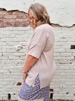 Sabra Ribbed Top in Sand