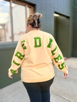 Mascot Faux Glitter Stretch Sleeve Sweatshirt