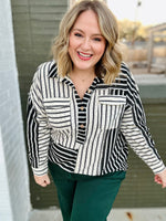 Stacy Striped Collared Top