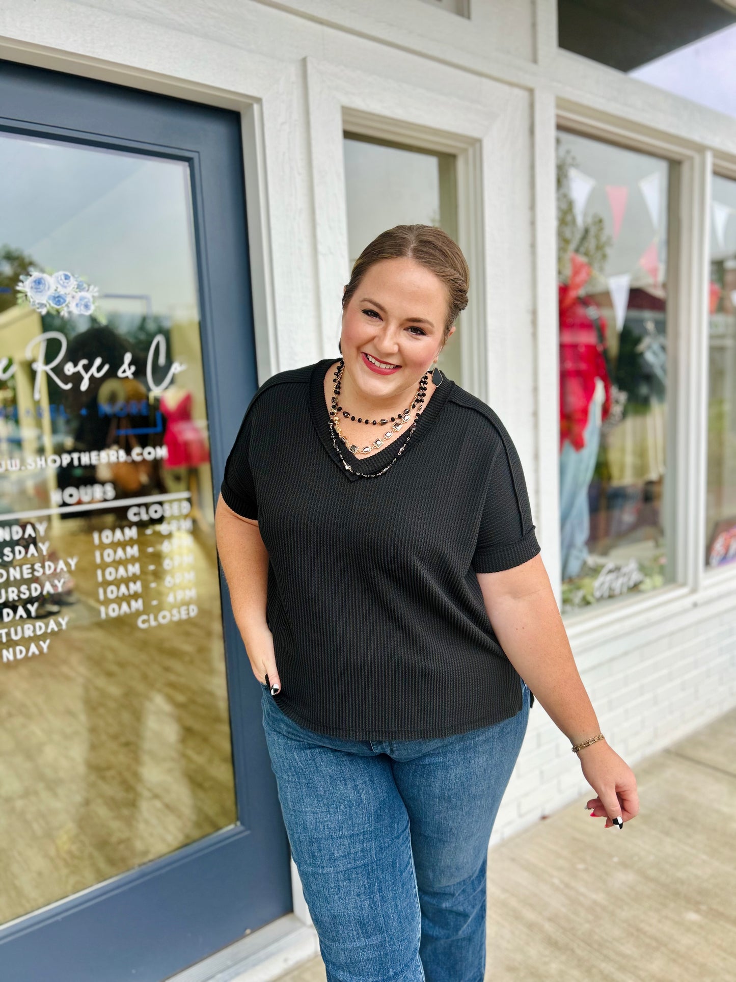 Casey Ribbed Shirt in Black