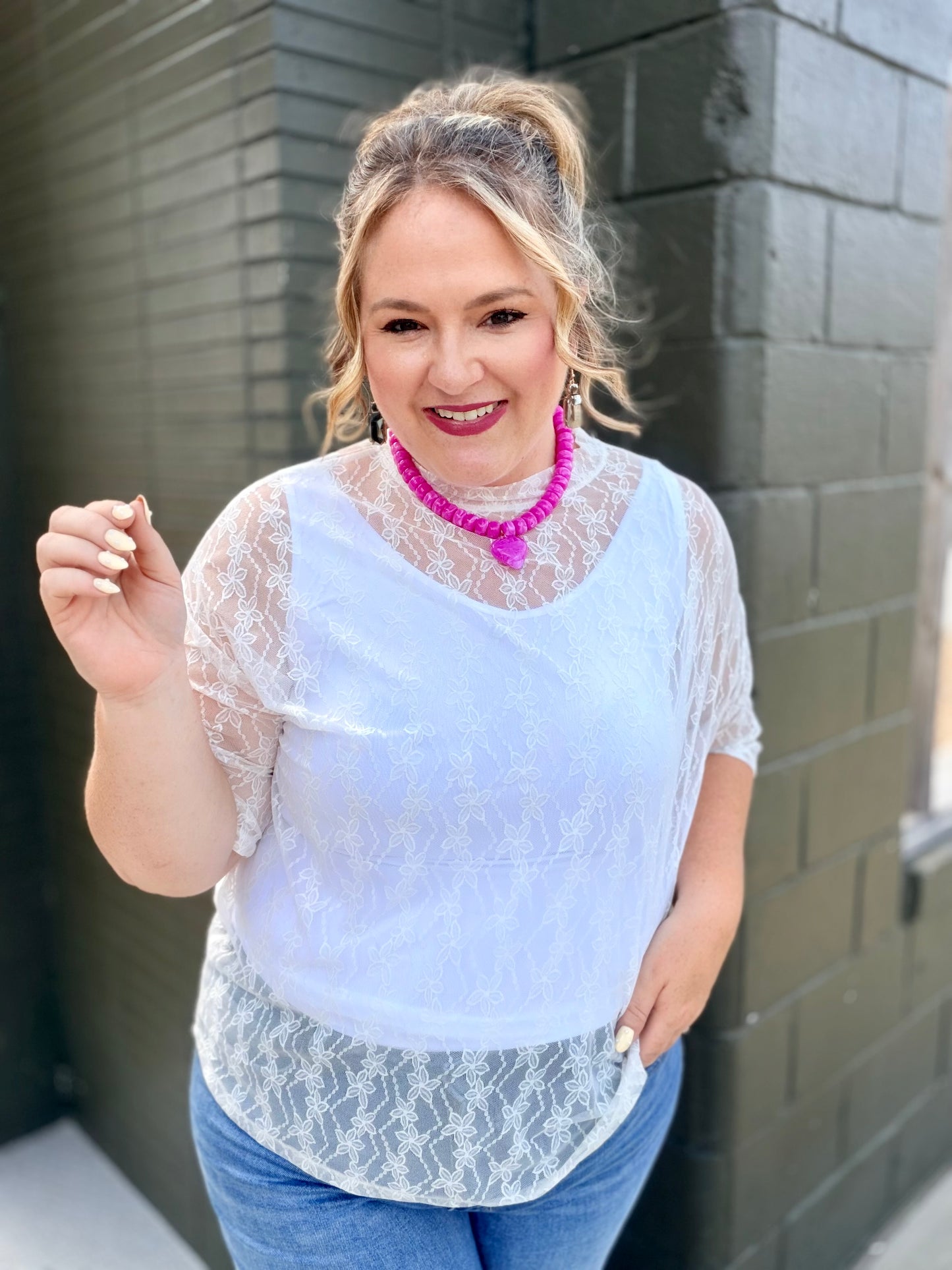 Rhiannon Lacey Mesh Top