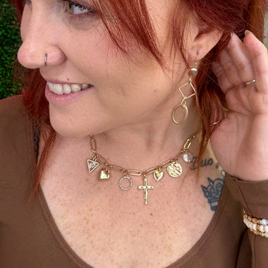 Chain Link Geometric Earrings (Multiple Colors)