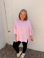 Carol Pink Ribbed Top