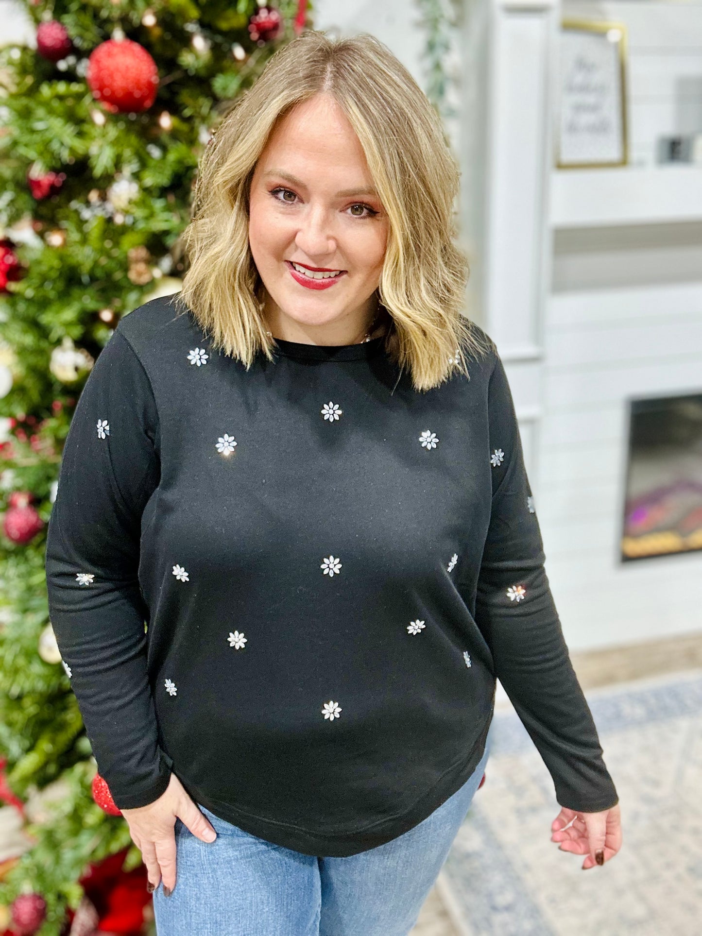 **DOORBUSTER** Michelle Black Knit Top