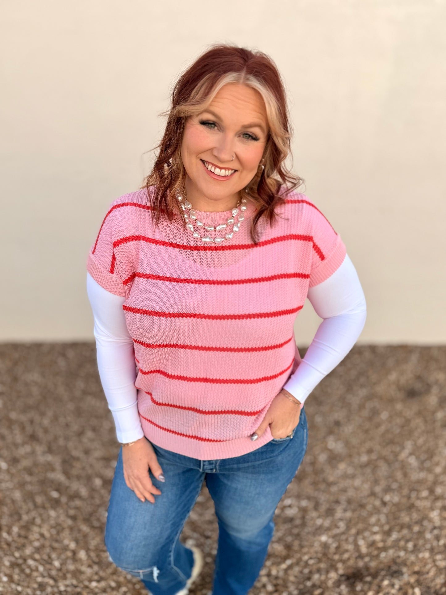 Lexi Pink Sleeveless Knit Top