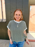 Lennie Striped Top in Olive