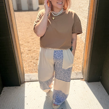Fayth Patchwork Leopard Pants
