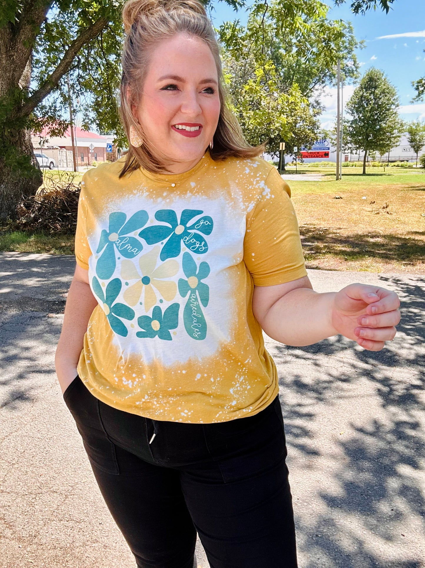 Abstract Floral School Tee