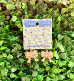 Pearl Bow Drop Earrings