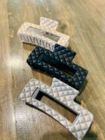 Quilted Square Claw Clip (Multiple Colors)