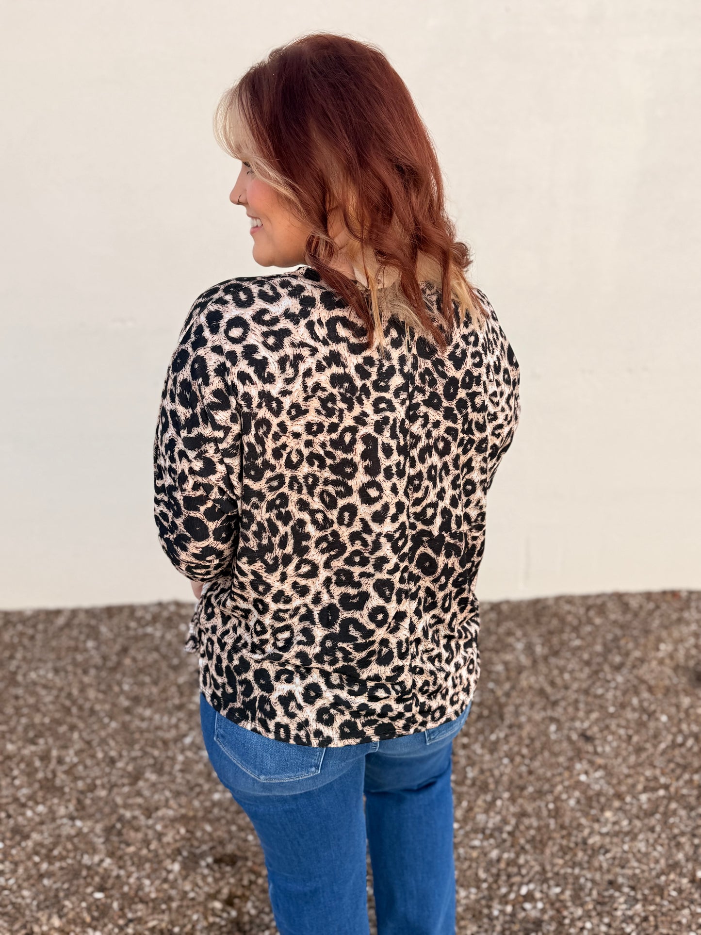Leopard Quarter Sleeve Top