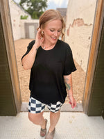 Cami Boyfriend Ribbed Top - Black