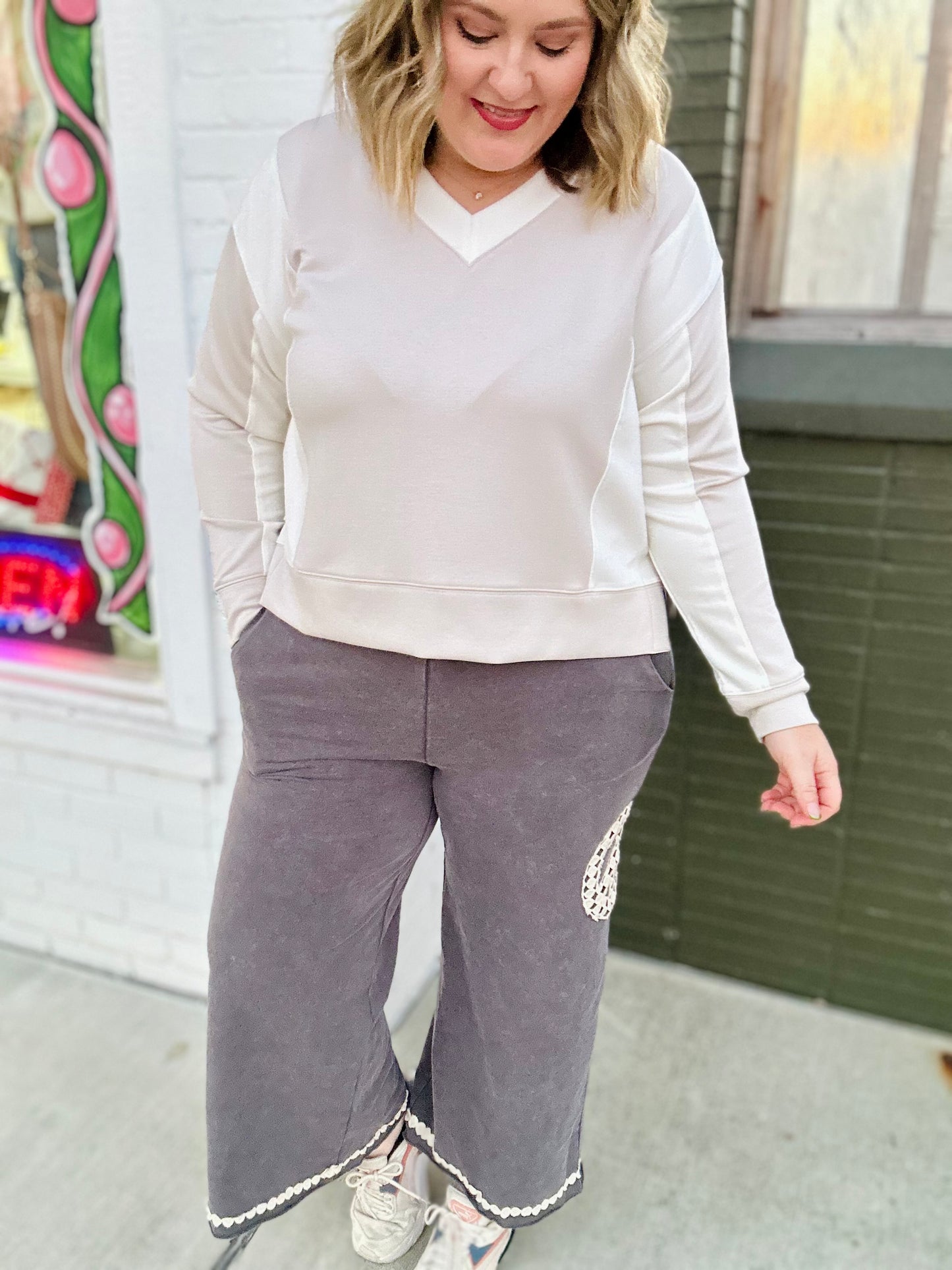 Penny Peace Sign Wide Leg Pants