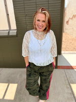 Blake Pink Striped Camo Track Pants