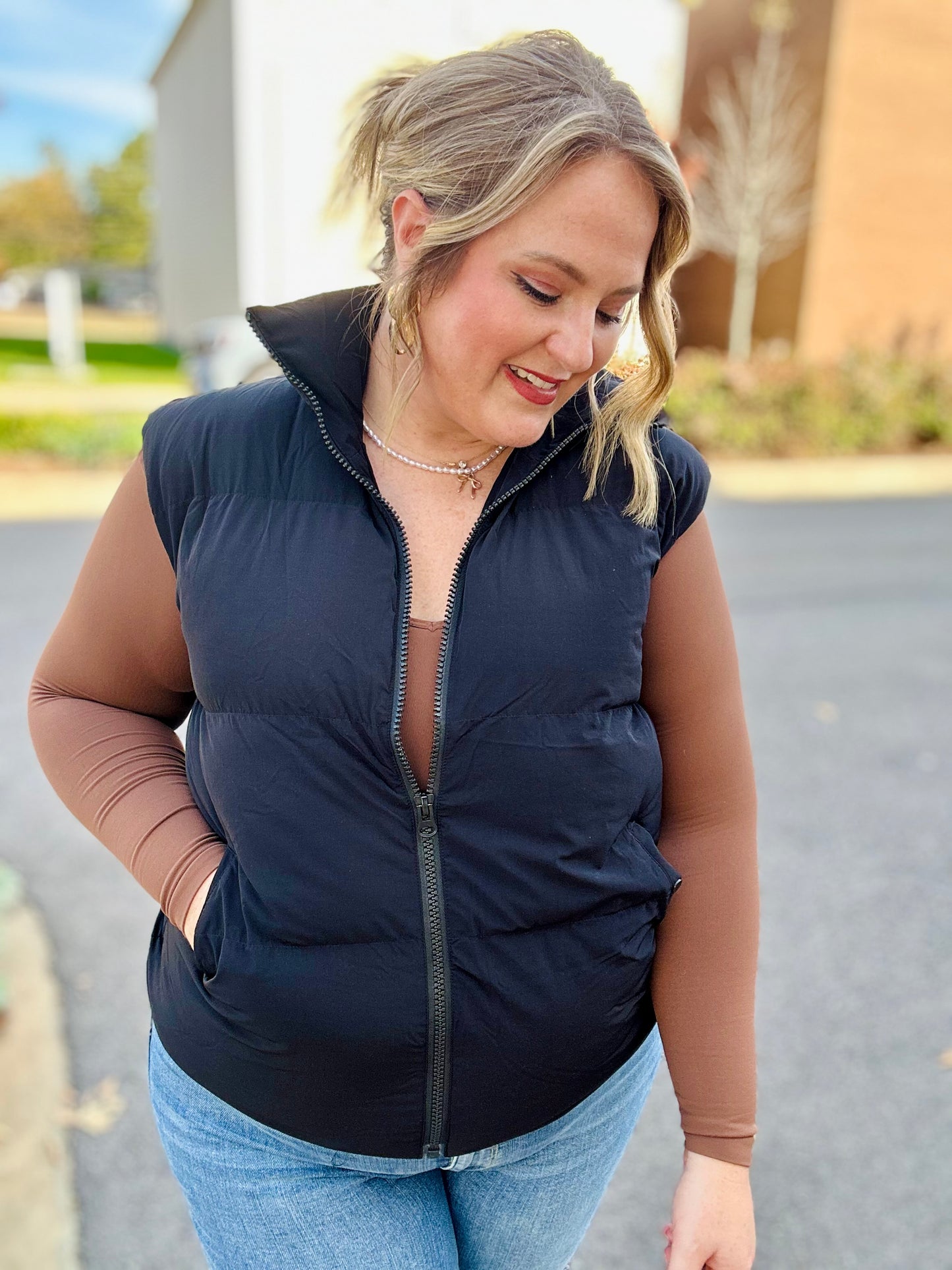 GraceLynn Puffer Vest in Black