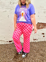 Lila Check Open Leg Pants