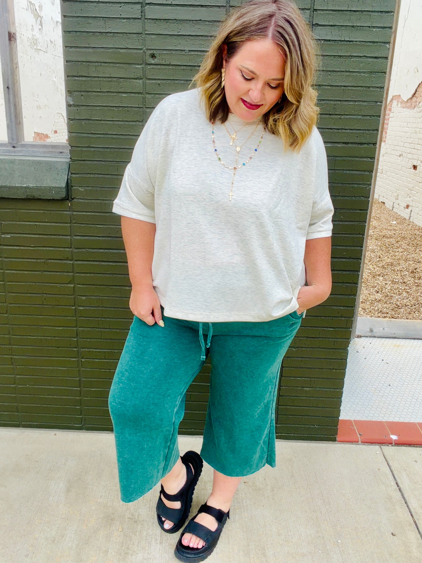 Perri Palazzo Acid Washed Pants