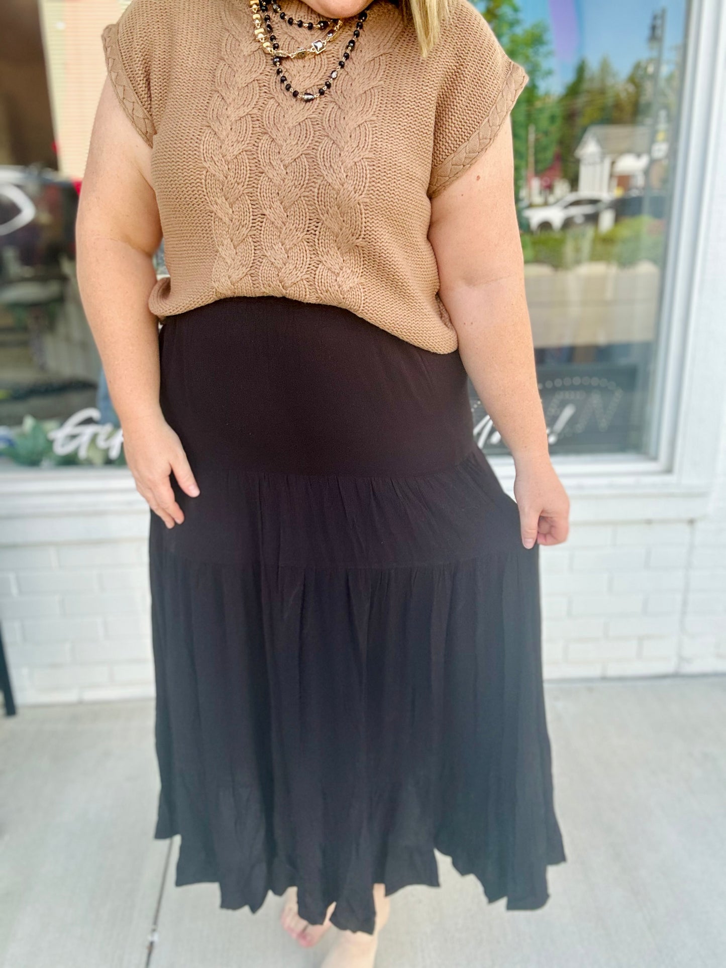Sonnie Tiered Flowy Maxi Skirt
