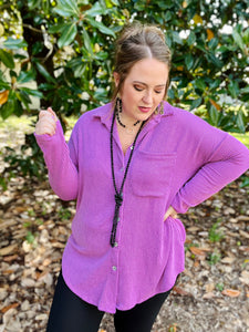 Alexis Ribbed Button Up