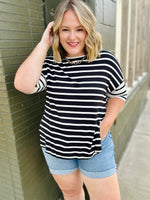 Ellie Split Hem Striped Top