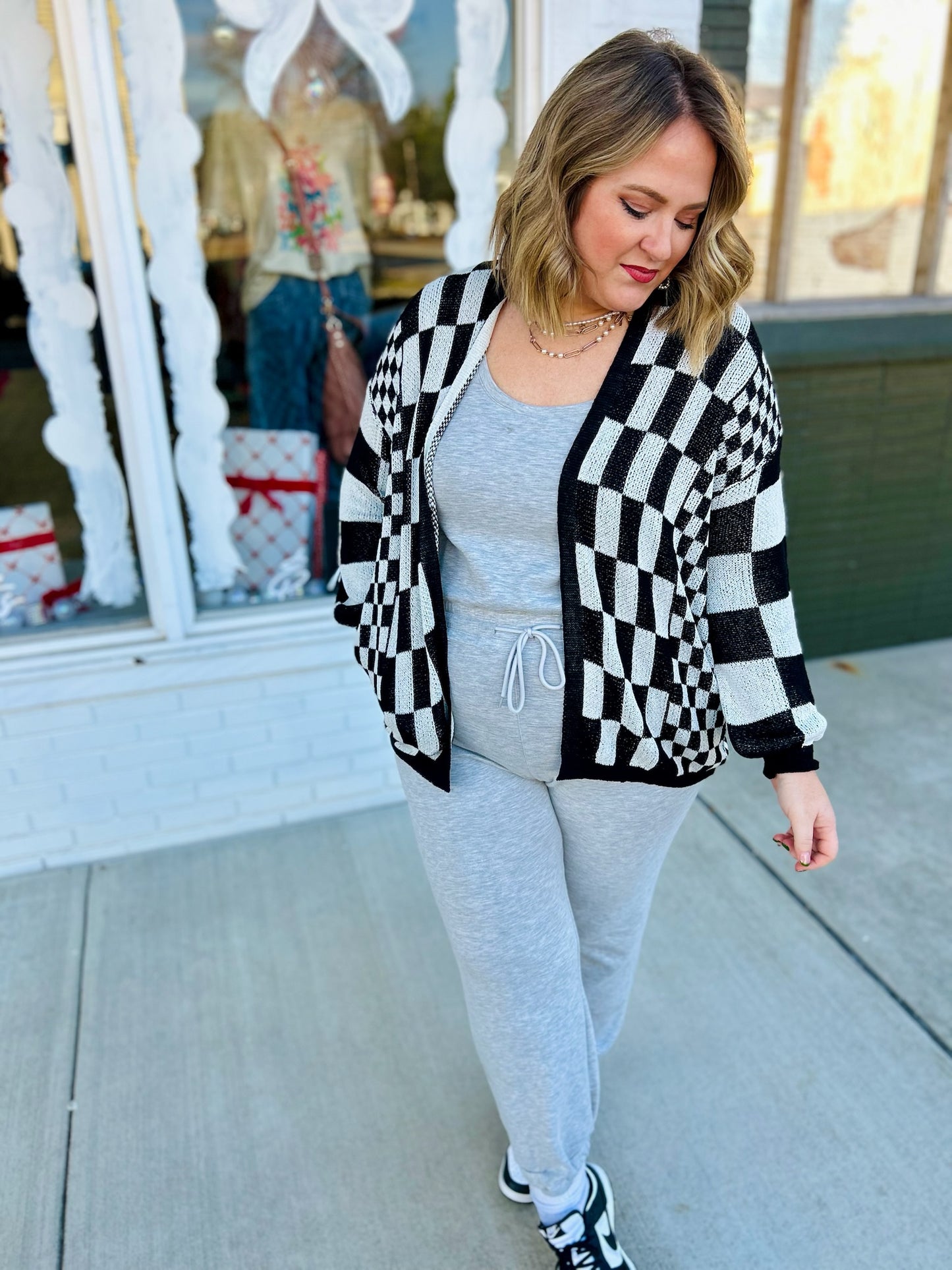 Cortney Checkered Cardigan