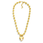 Chunky Ball Chain Heart Necklace