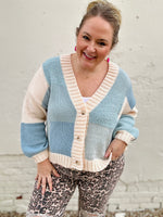 Abby Blue Block Cardigan