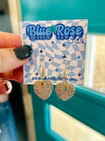 Rhinestone Puffy Heart Earrings (Multiple Colors)