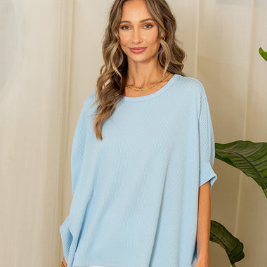 Dallas Market: Ribbed Oversized Top (Multiple Colors)