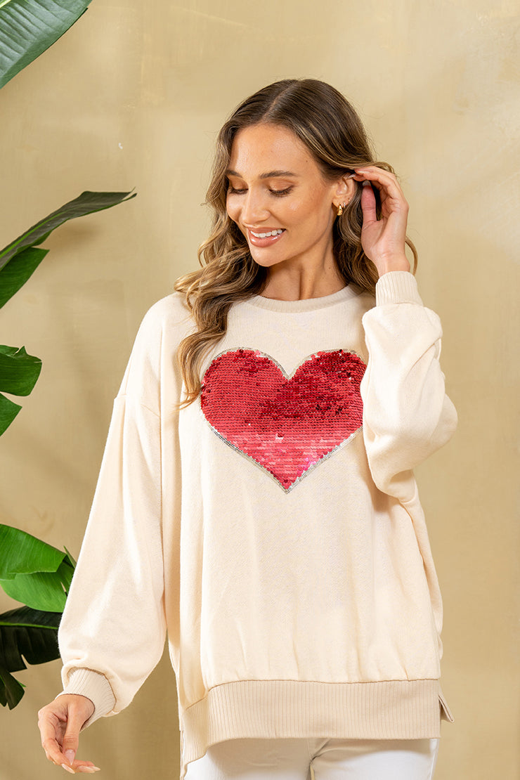 Dallas Market: Heart Design Crewneck